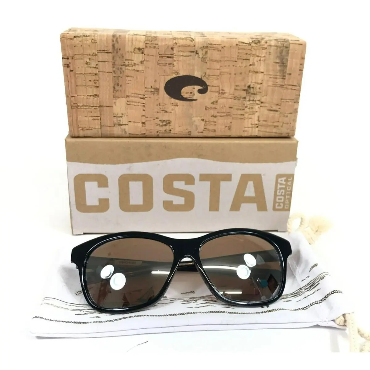 Costa Sunglasses Sarasota Sar 11 Shiny Black Frames Copper Silver Mirror 580G