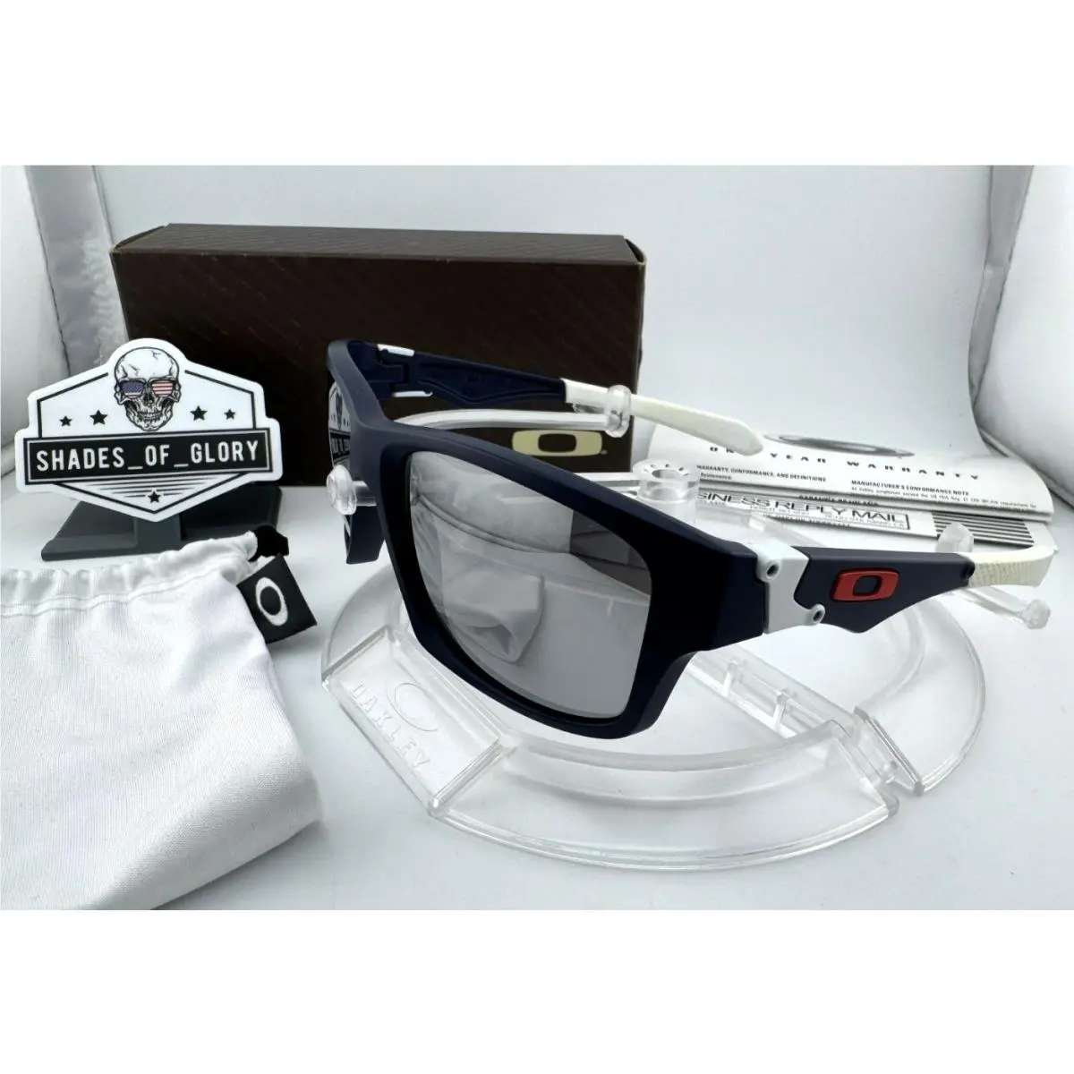 Jupiter Squared Matte Navy Blue W/ Chrome Iridium Sunglasses OO9135-02 by Oakley