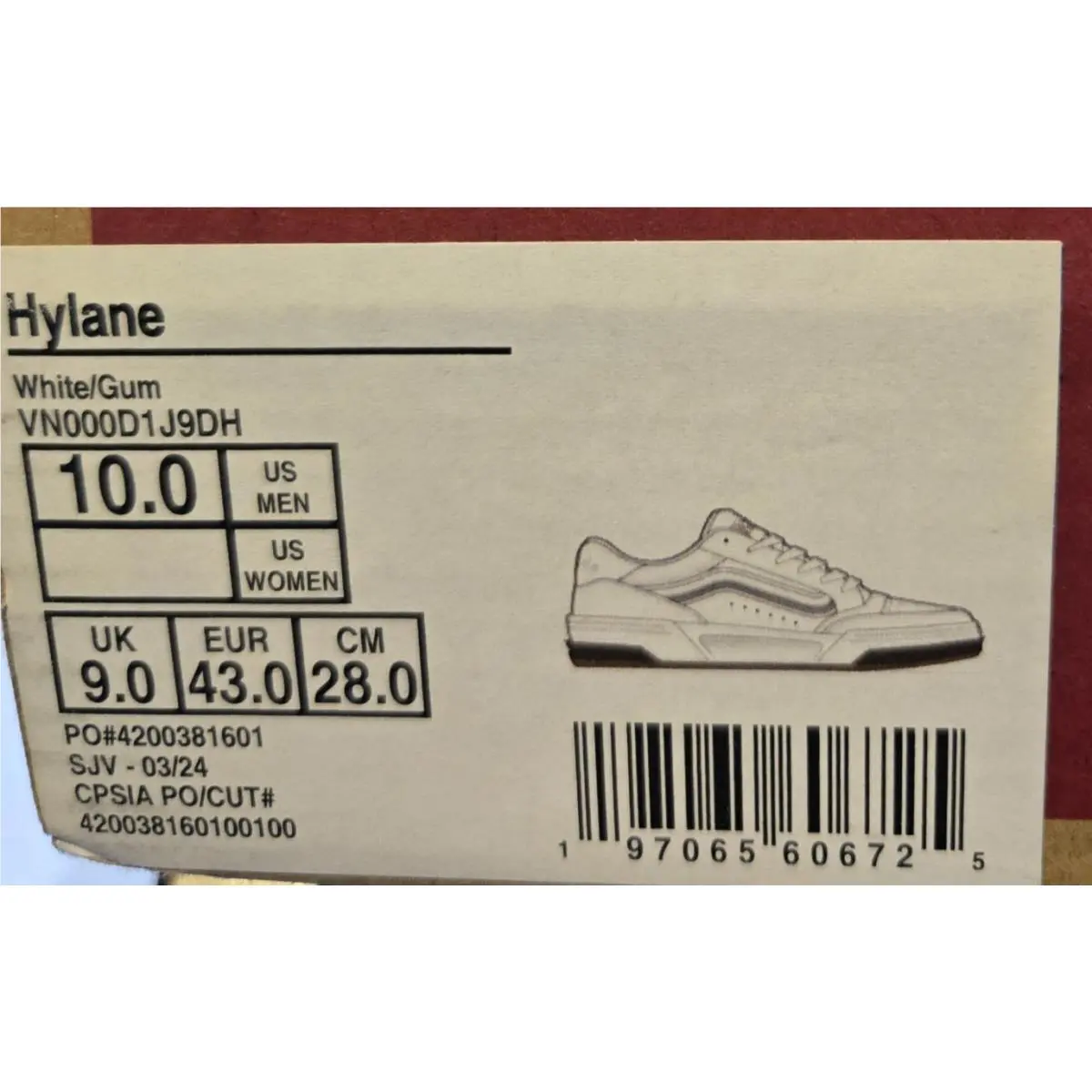 Vans shoes - VAns Hylane - Hylane - VN000D1J9DH - White/Gum (UPC: 197065606725) 6
