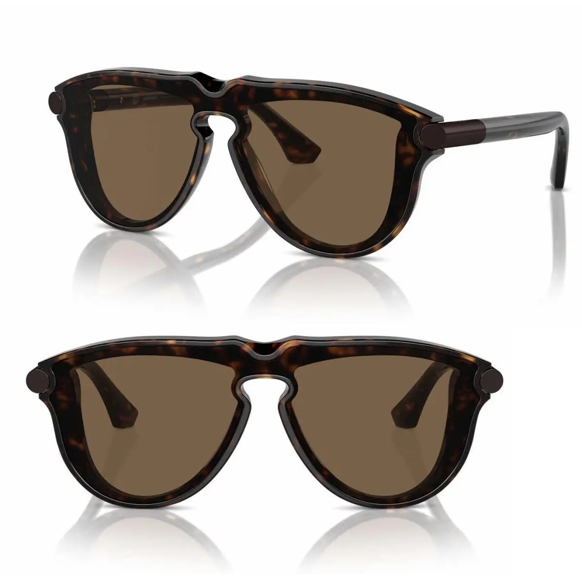 Burberry B 4427-F 3002/73 36mm Men`s Pilot Sunglasses Dark Havana Acetate Italy