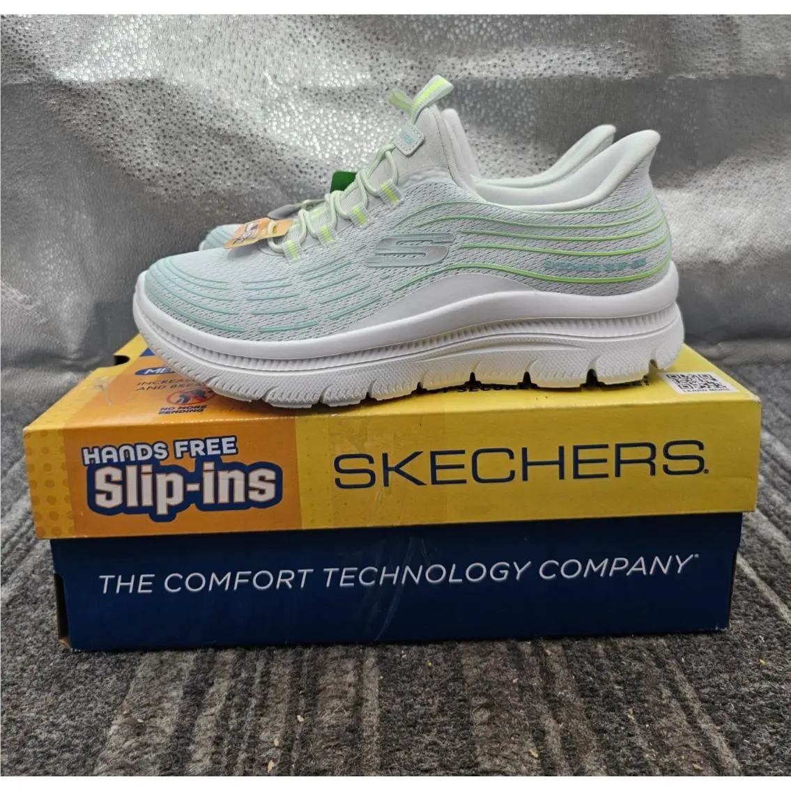 Skechers 150610 / Wmlt Slip-ins Summits Plus Bright Wave White Multi Size 5.5