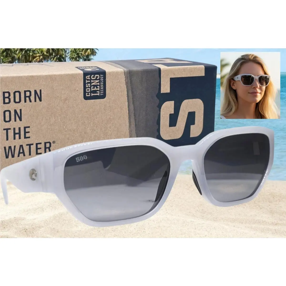 Costa Del Mar Milky Violet/gray Gradient Clemente Polarized 580G Sunglasses