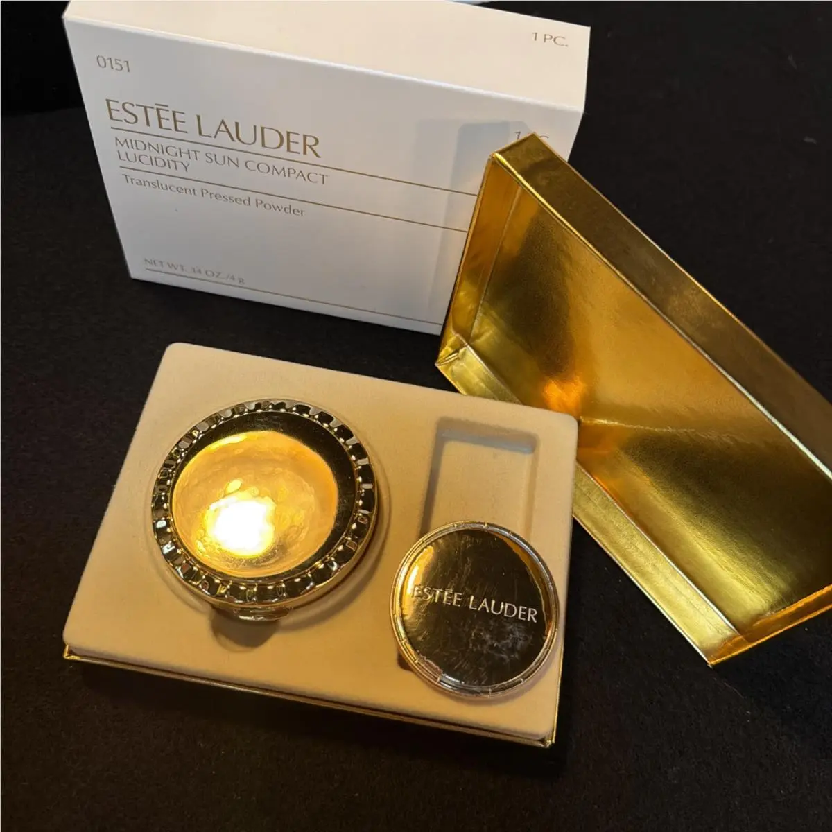 Vintage Estee Lauder Midnight Sun Compact Lucidity 0151 Translucent Powder
