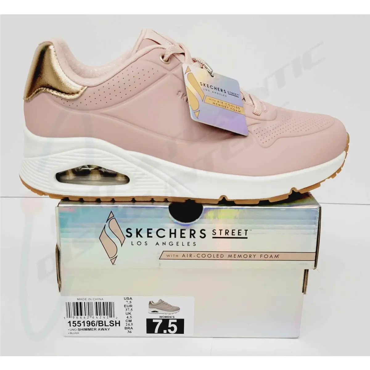 Skechers Street Women`s Uno Shimmer Away 155196/BLSH Size 7.5 Blush