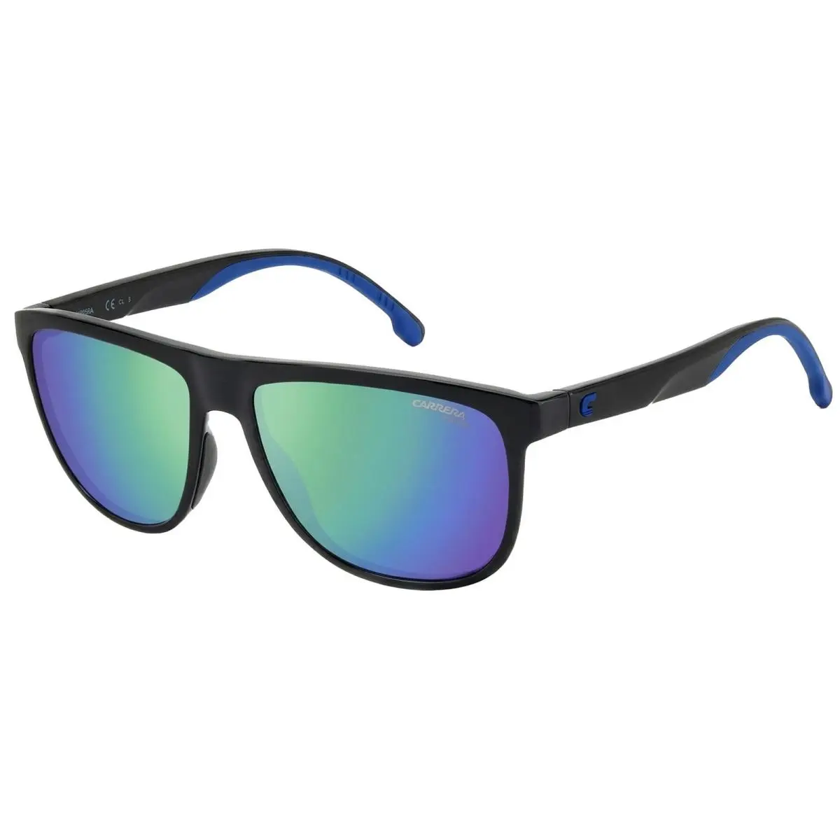 Carrera Men`s Black Blue Square Sunglasses w/ Mirror Lens - CA8059S-0D51-Z0