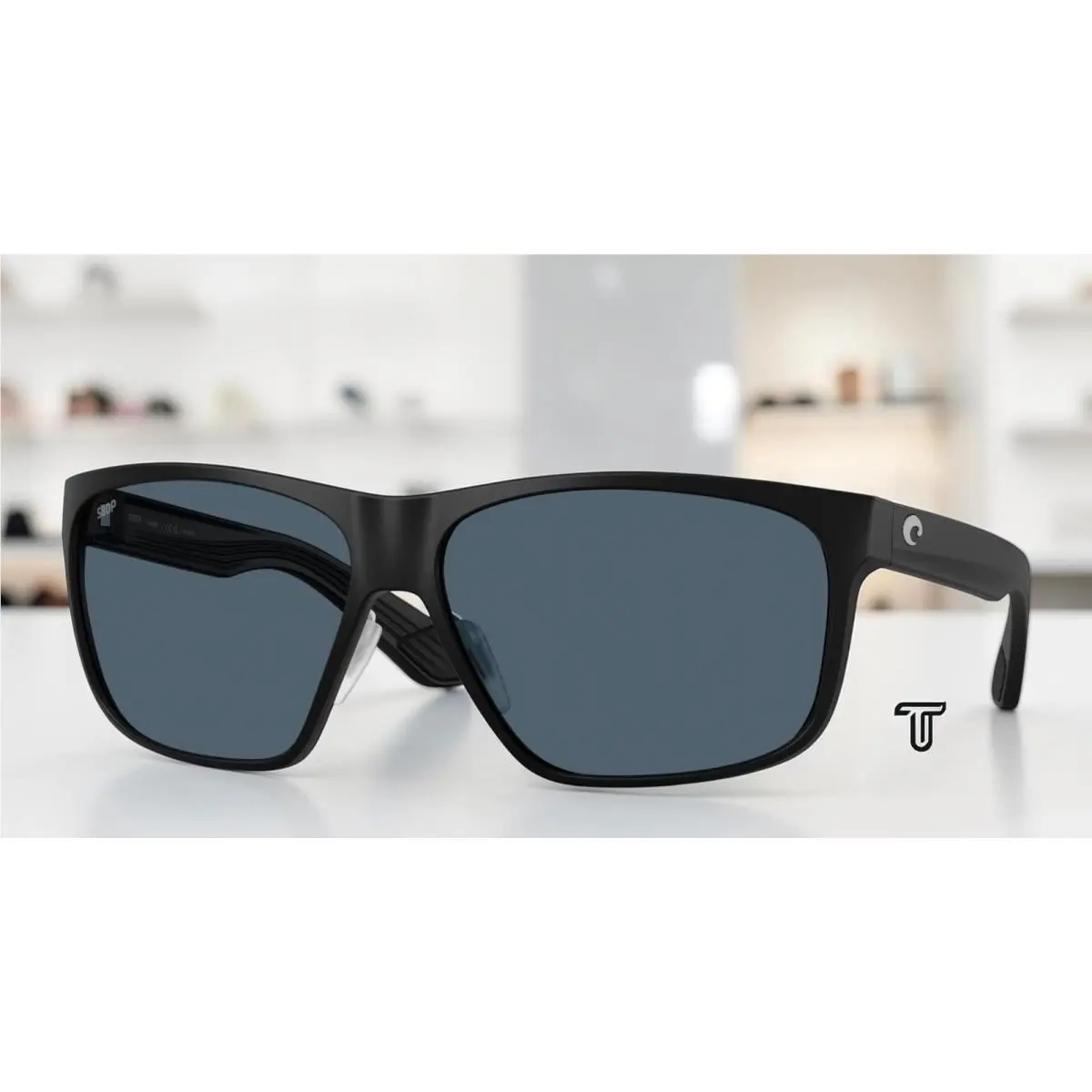 Costa 6S9128 912801 Trades Matte Black Gray Polarized 60 mm Men`s Sunglasses - Frame: Matte Black, Lens: Gray