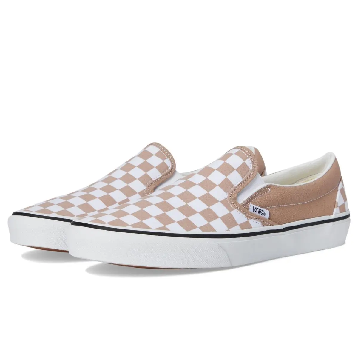 Vans Unisex Classic Slip-on Checkerboard Color Warm Taupe Men`s 10.5 Wmn`s 12