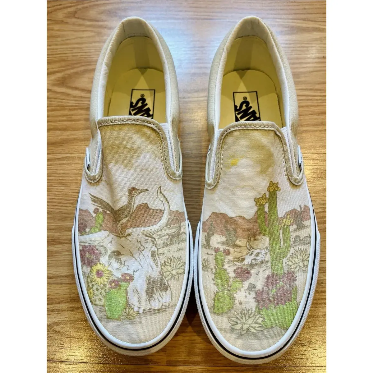 Vans Classic Slip On Desert Vibes Oatmeal White Size Men’s 8 /women’s 9.5 Rare