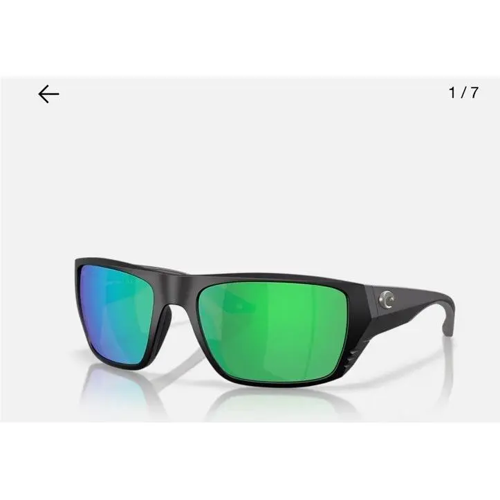 Costa Tailfin Matte Black Frame Sunglasses W/green Mirror
