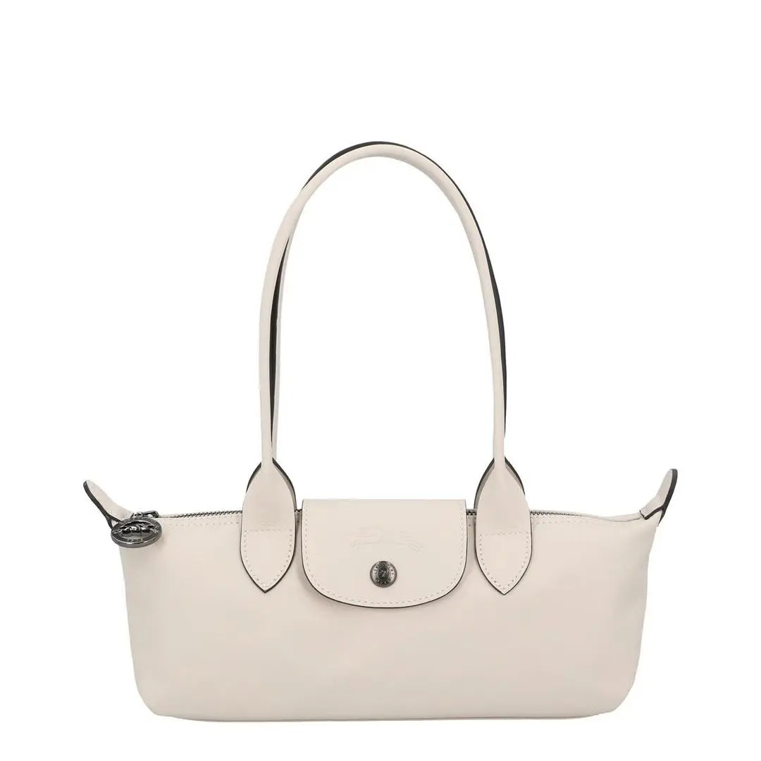 Longchamp Le Pliage Xtra Medium Leather Shoulder Bag Women`s White - Exterior: White
