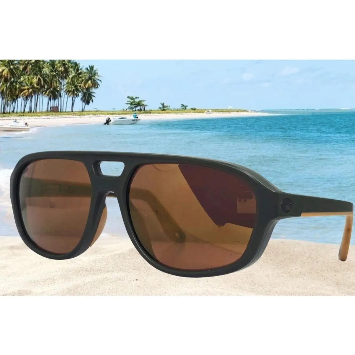 Youth Costa Del Mar Olive/gold Mirror Street Heat Polarized 580P Sunglasses