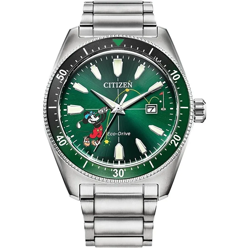 Citizen Men`s Disney Tee Time Mickey Sport Eco-drive Watch AW1595-78W