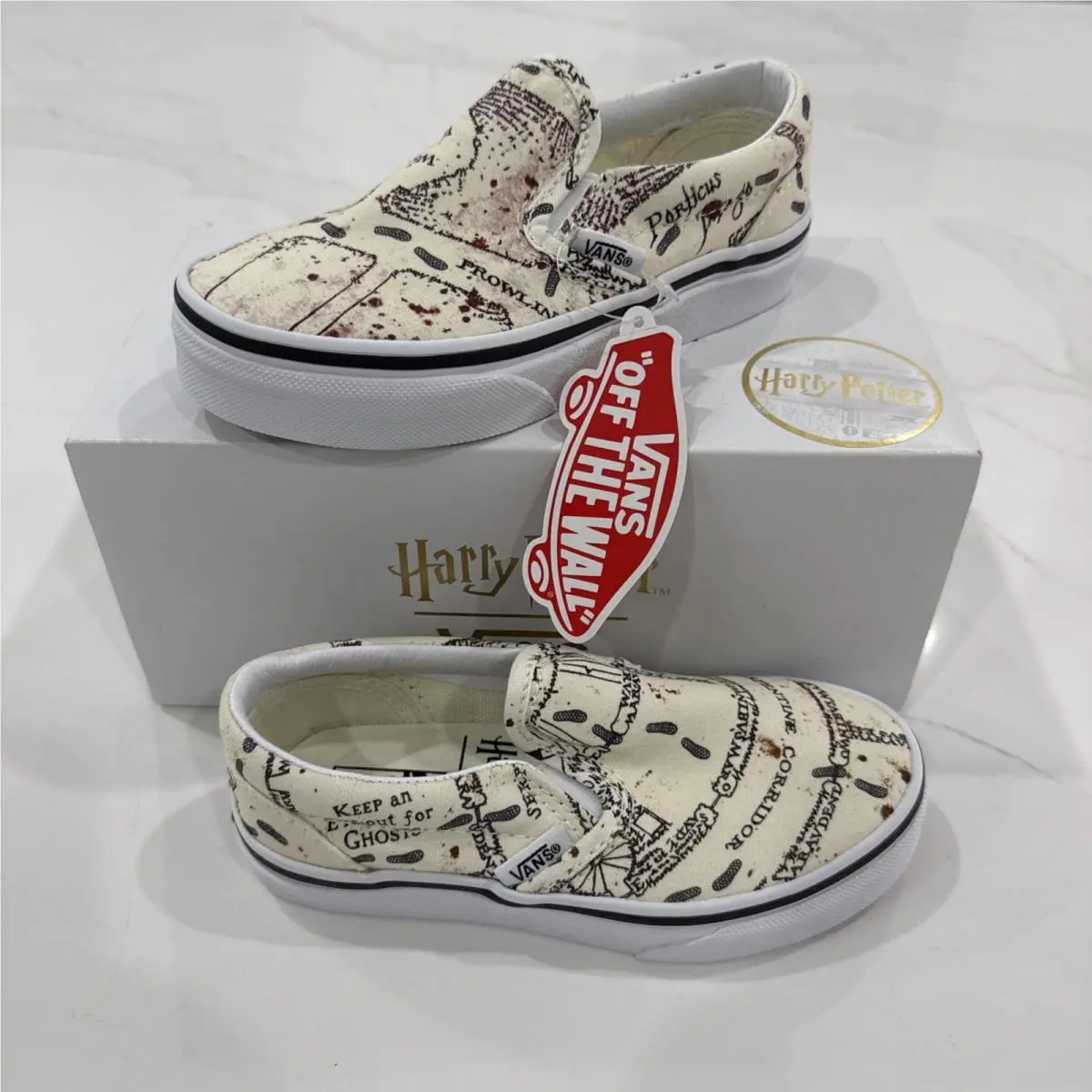 Vans Harry Potter Marauder`s Map Classic Canvas Slip On Shoe Kids 11.5