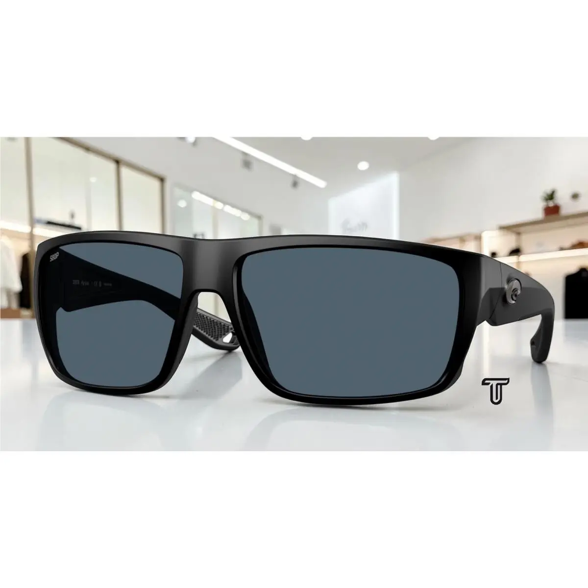 Costa 6S9129 912908 Fly Line Matte Black Gray Polarized 64 mm Men`s Sunglasses