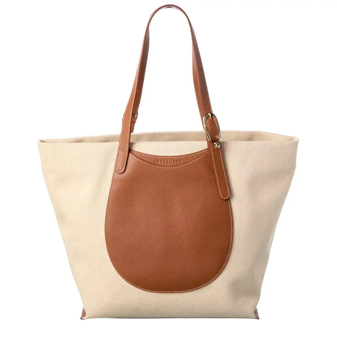 Longchamp Epure Canvas Leather Tote Women`s Brown