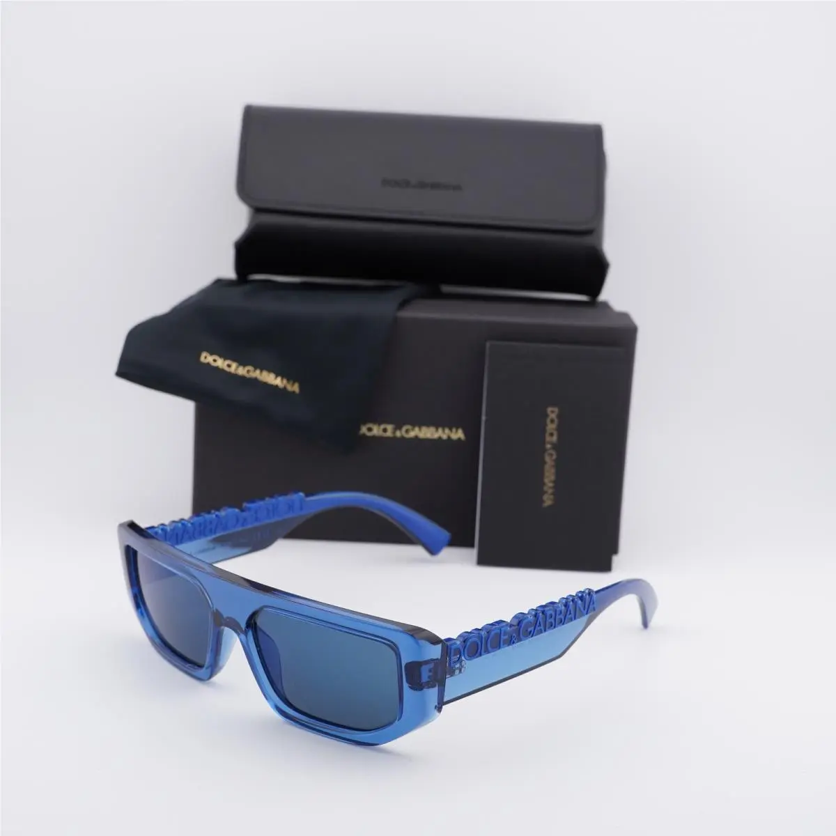 Dolce Gabbana DG6203 300925 Transparent Blue/dark Grey Ar Blue 56-16-145