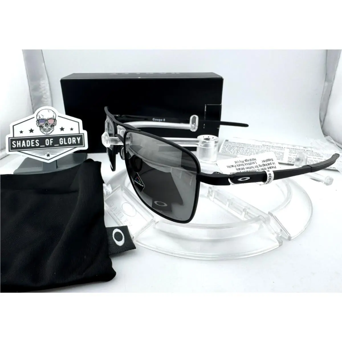 Gauge 6 Powder Coal W/ Prizm Black Iridium Sunglasses OO6038-01 by Oakley