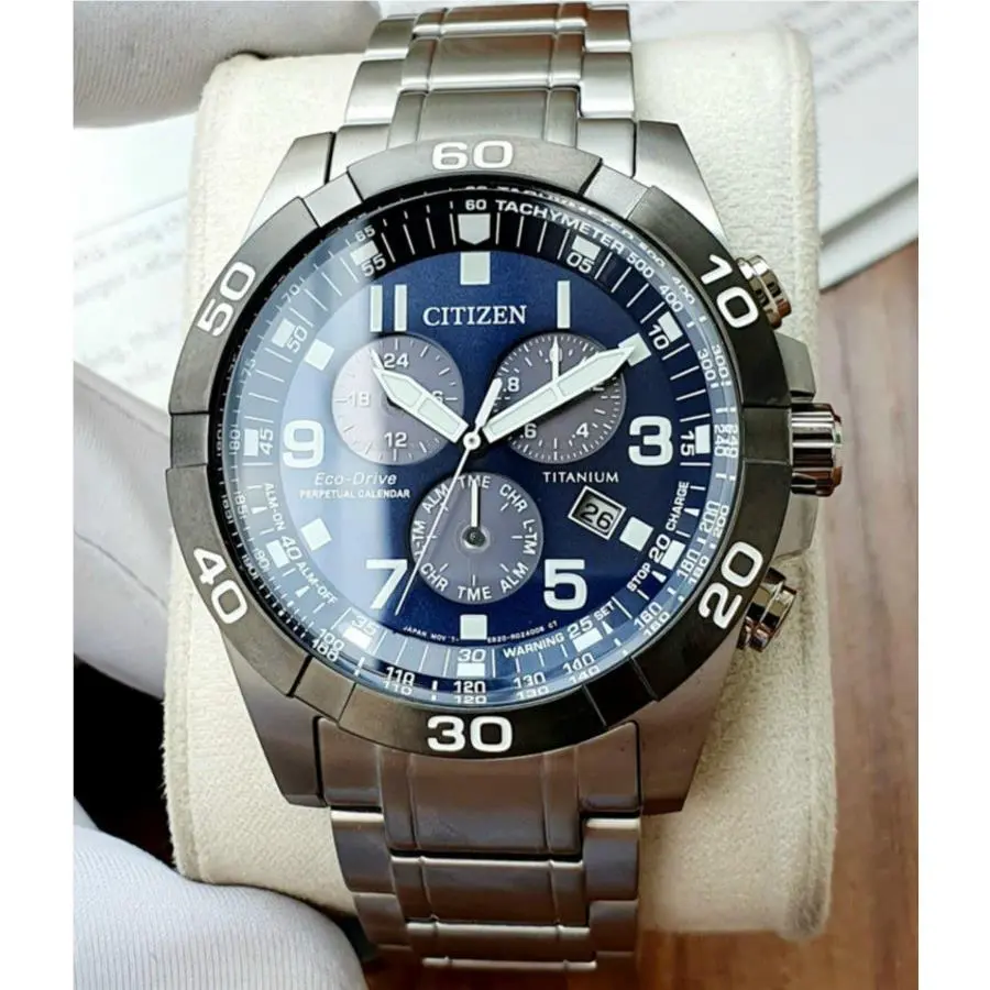Brycen Super Titanium Eco-drive Sport Chronograph Men`s Watch BL5558-58L by Citizen