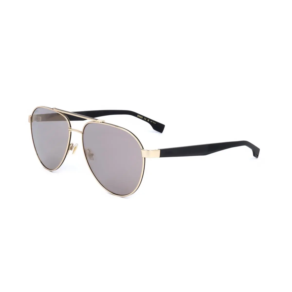 Men`s 60 mm Black Gold Sunglasses BOSS1485-S-RHL-60 by Hugo Boss