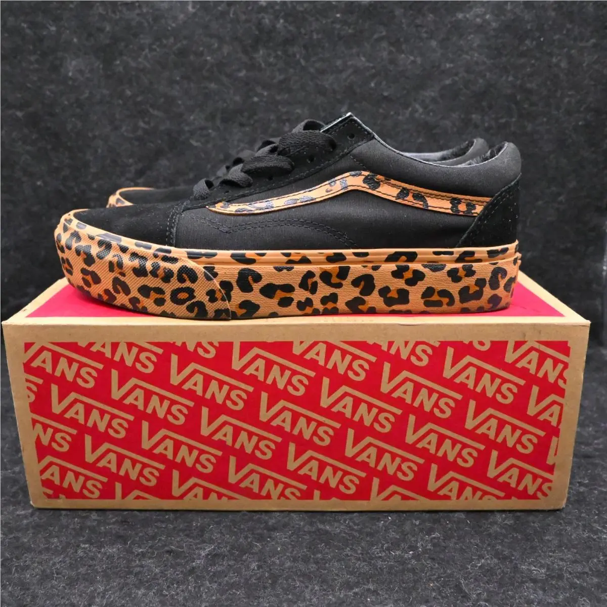 Vans Old School Platform Leopard Black Brown Sugar Womens 9 Mens 7.5