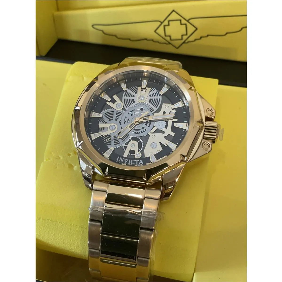 Invicta Men’s Objet D Art Watch w/ Skeleton Dial - 44mm Gold 50380 Quartz