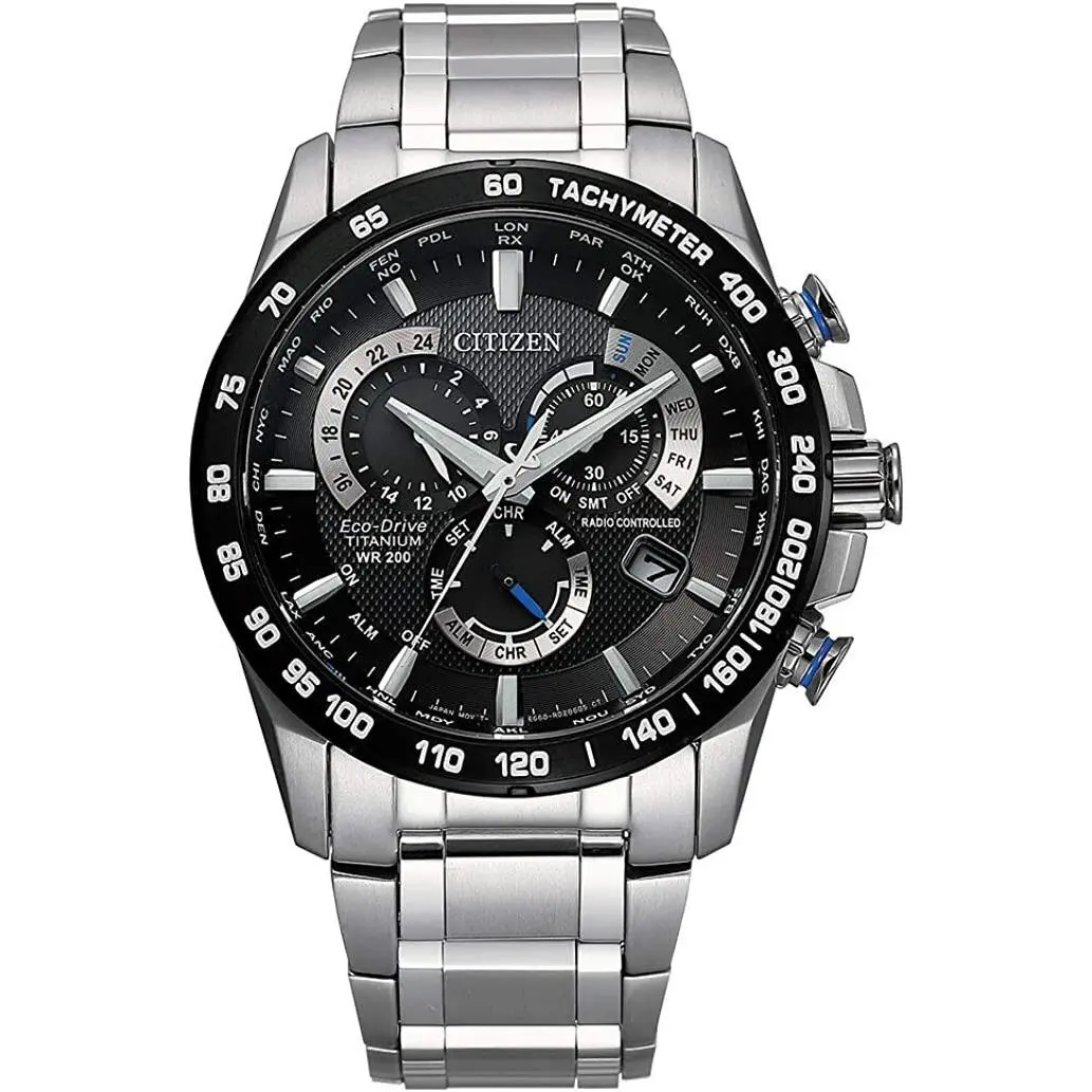 Citizen CB5908-57E Eco-drive Atomic Tachymeter Chronograph Titanium Watch 095