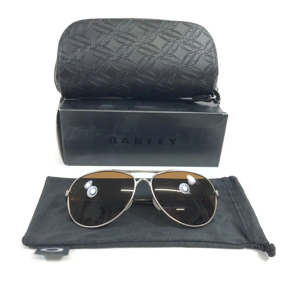 Sunglasses Feedback OO4079-47 Satin Chrome Aviator w/ Prizm Bronze Lenses by Oakley