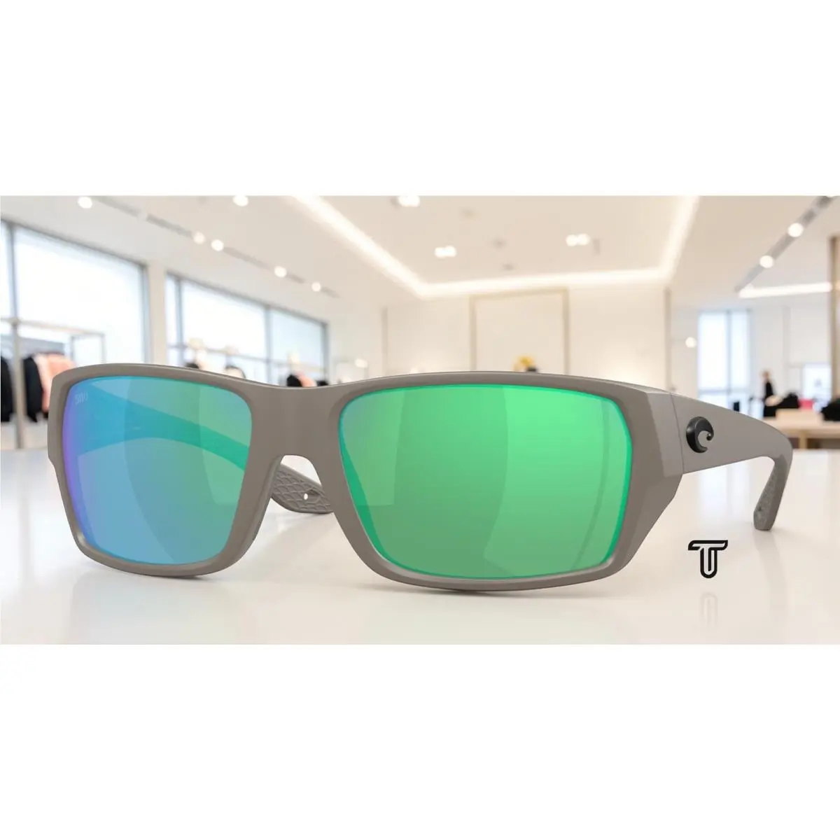 Costa 6S9113 16 Tailfin Olive Shale Green Mirror Polarized 60mm Men`s Sunglasses - Frame: Olive Shale, Lens: Green Mirror