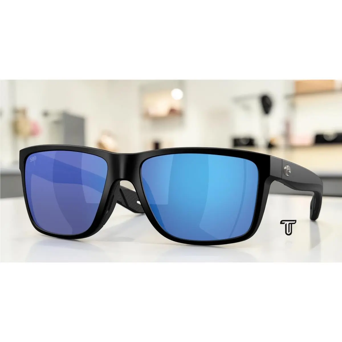 Costa 6S9120 01 Broadbill Ii Black Blue Mirror Polarized 58 mm Men`s Sunglasses