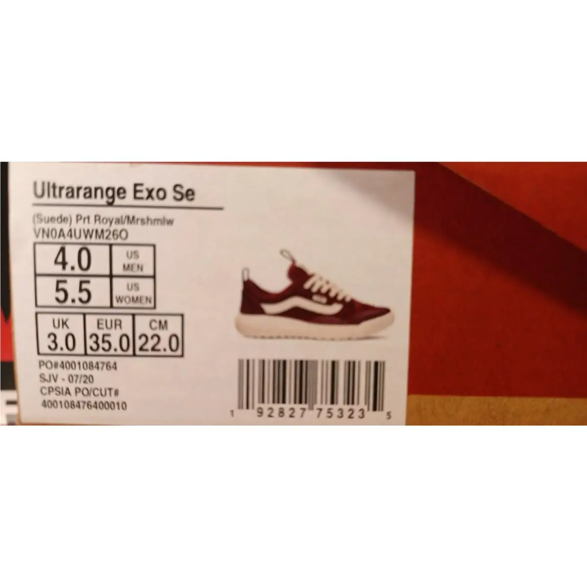 Vans shoes - Vans UltraRange - UltraRange - Burgundy/Port Royale (UPC: 192827753235) 6
