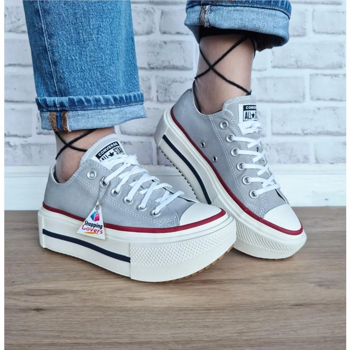 ⭐converse Chuck Taylor Lift Double Stack 12.5 Womens Shoes Sneaker Grey A16065C