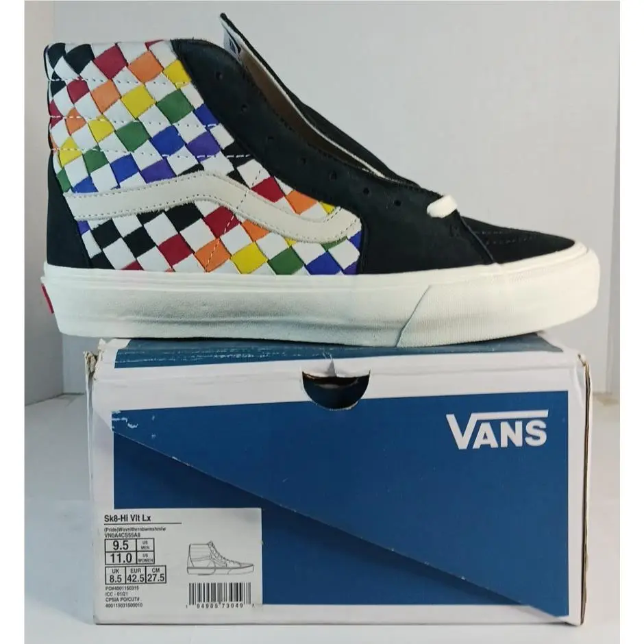 Vans Vault Sk8-HI LX `pride Woven` Multi Skate Sneakers Shoes Mens 9.5 US