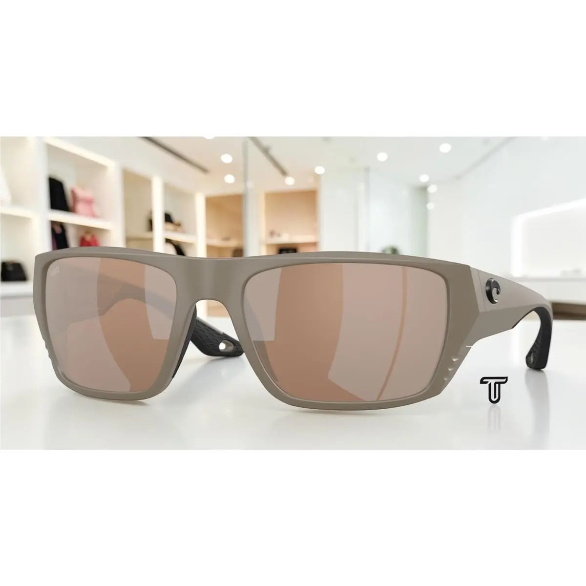 Costa 6S9118 11 Finlet Sand Copper Silver Mirror Polarized 59mm Men`s Sunglasses - Frame: Matte Sand, Lens: Copper Silver Mirror