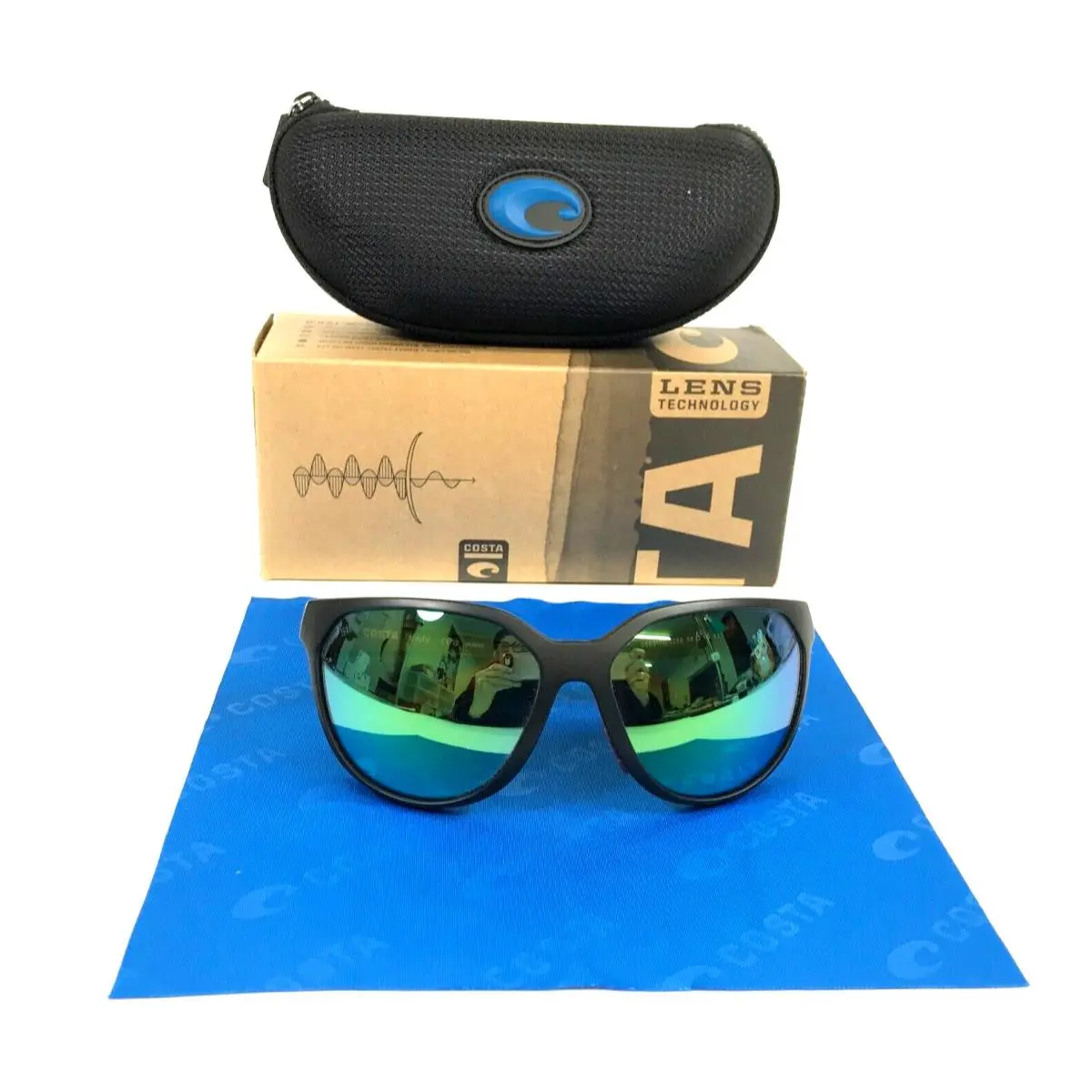 Costa Sunglasses Mayfly 06S9110-0258 Matte Black w/ Green Mirror Polarized 580G by Costa Del Mar