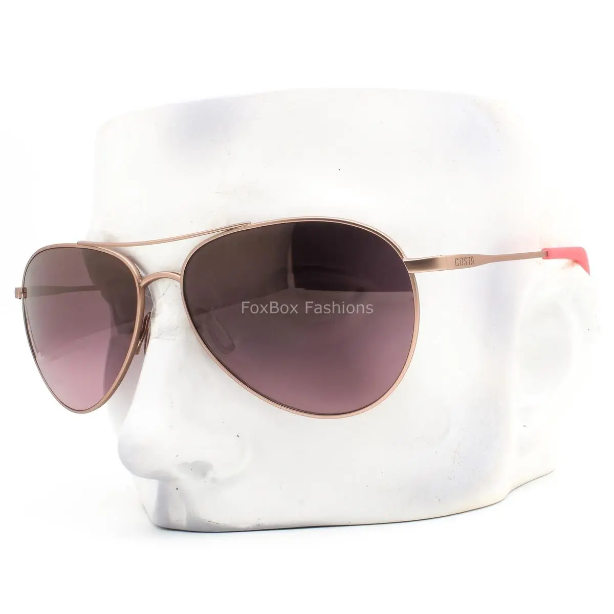 Costa Del Mar Piper Sunglasses Satin Rose Gold Rose Polarized Glass 580G W/case