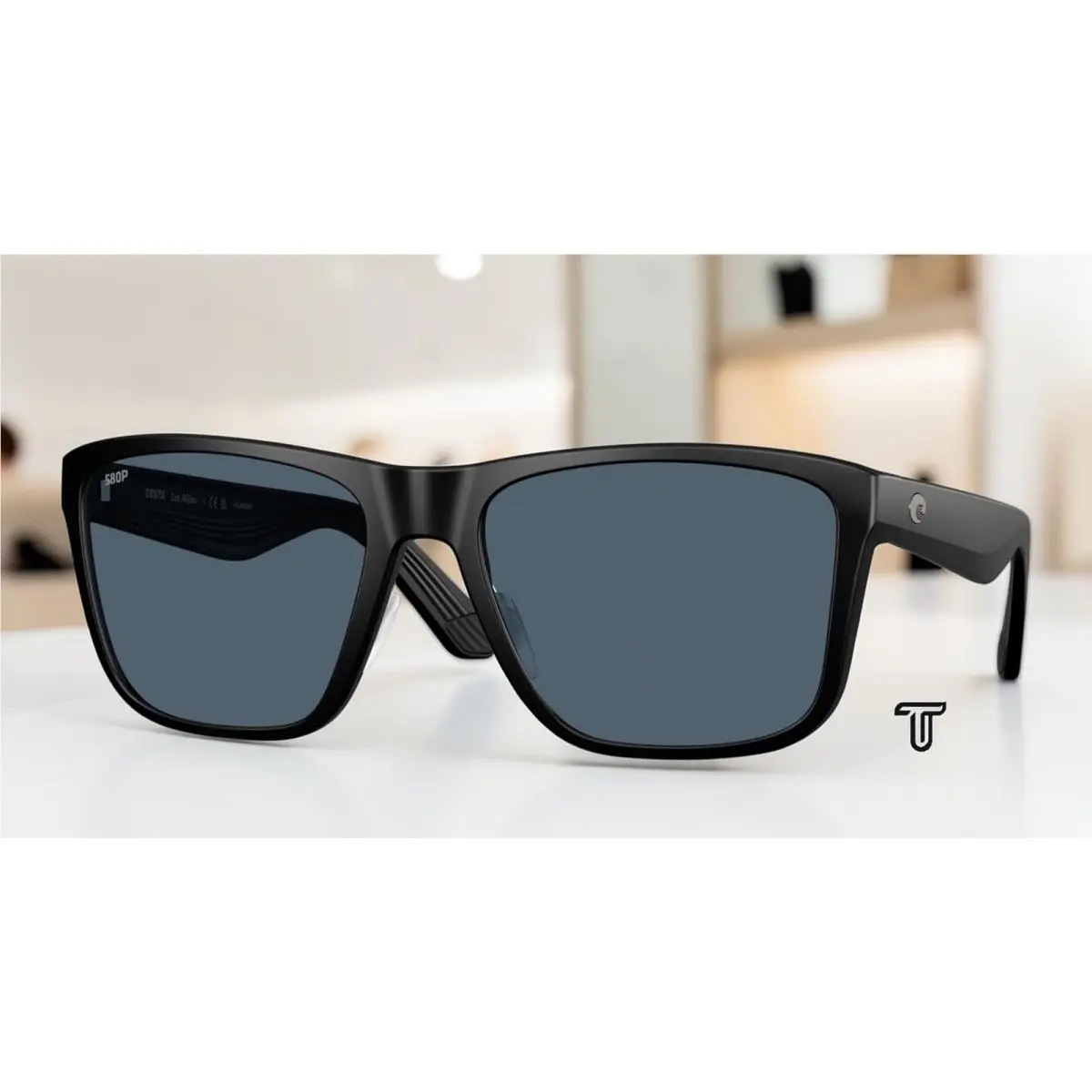 Costa 6S9126 04 Los Alijos Matte Black Gray Polarized 59 mm Men`s Sunglasses