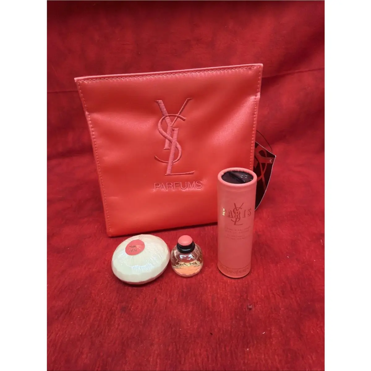 Gift Set Edt Dusting Powder Soap Cosmetics Bag by Yves Saint Laurent