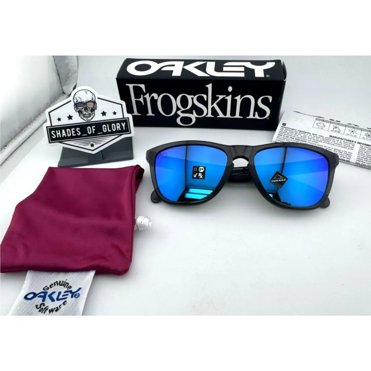 Frogskins AF Team China Grey Smoke W/ Prizm Sapphire Sunglasses OO9245-C1 by Oakley