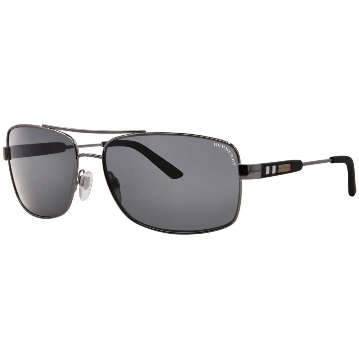 Burberry Men`s BE3074 BE/3074 1003/87 Sunglasses Gunmetal/grey Lenses Pilot 63mm