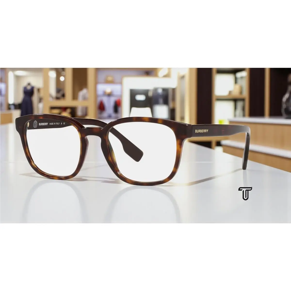 Burberry BE2344 3920 Edison Dark Havana Demo Lens 53 mm Men`s Eyeglasses