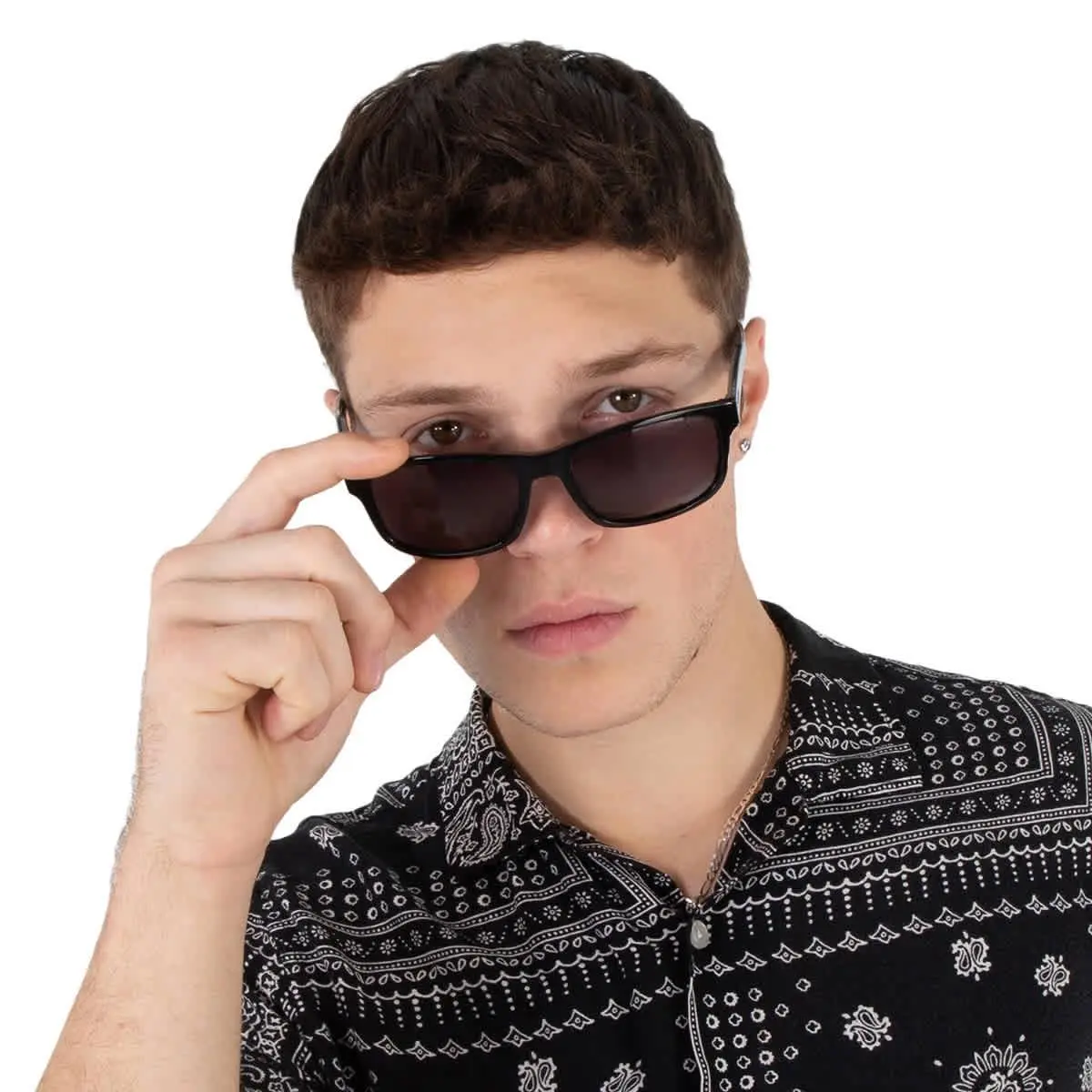 Carrera Grey Rectangular Men`s Sunglasses Carrera 299/S 0807/IR 57