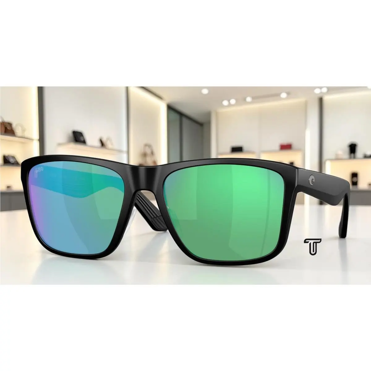 Costa 6S9126 02 Los Alijos Black Green Mirror Polarized 59 mm Men`s Sunglasses