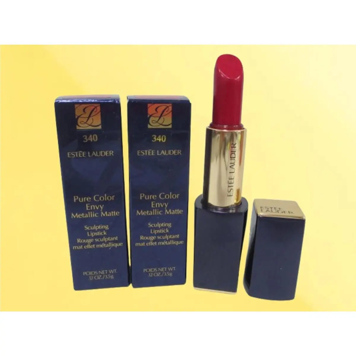 Estee Lauder Pure Color Envy Metallic Matte Sculpting Lipstick 340 Riveted 2PCS