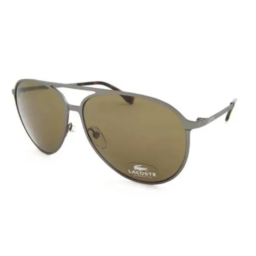 Luxury Elite High End Lacoste Unisex Gunmetal Brown Square Sunglasses L179S 033