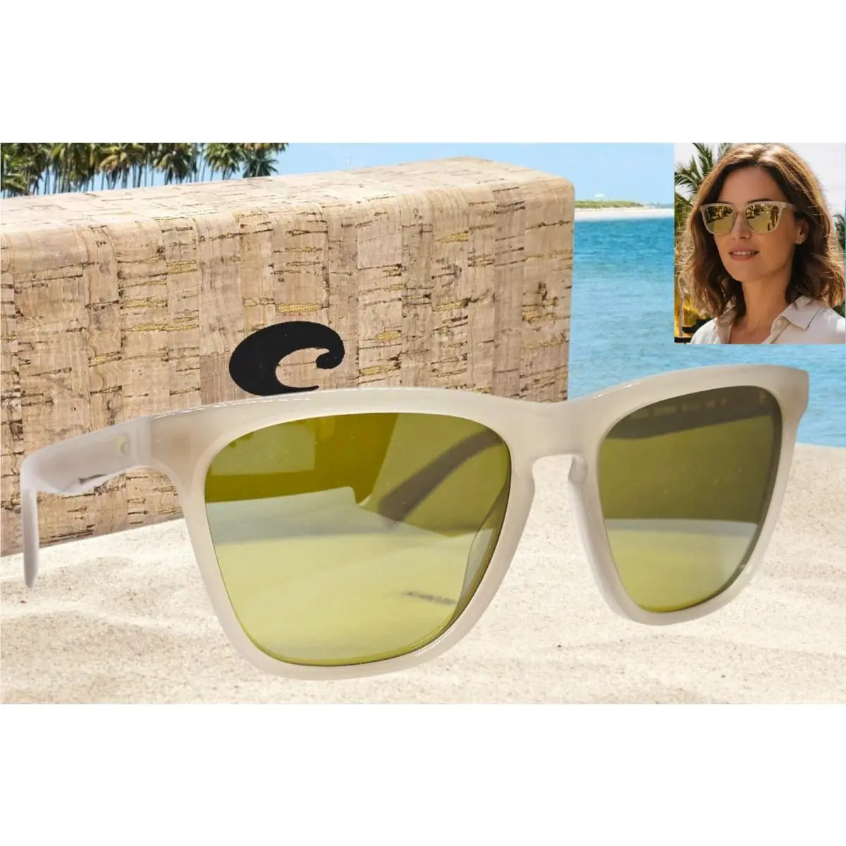 Costa Del Mar Sea Foam/sunrise Silver Ulu Polarized 580G Sunglasses