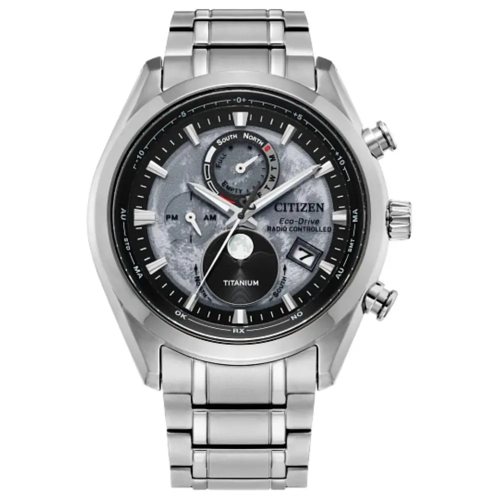 BY1010-57H Tsuki-yomi A-t Atomic Moonphase Super Titanium Men`s Watch by Citizen