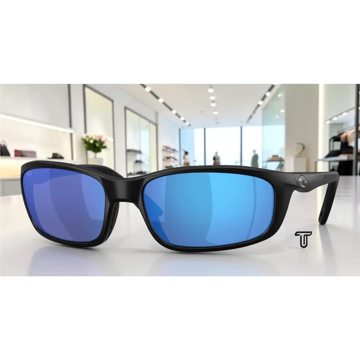 Costa 6S9134 05 Brine Ii Matte Black Blue Mirror Polarized 59mm Men`s Sunglasses