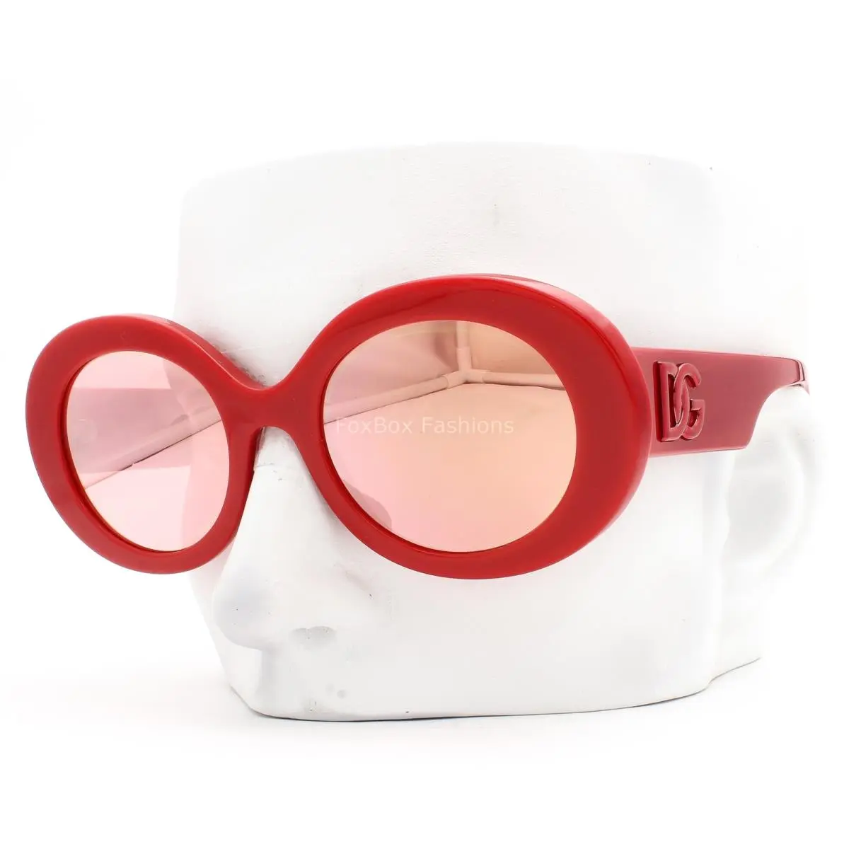 Dolce Gabbana Sunglasses Polished Red Pink Mirrored DG 4448 3088/E4 with Case