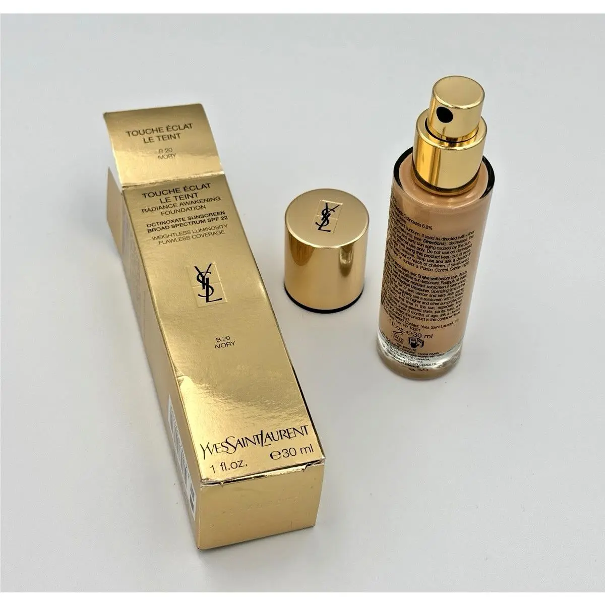 Yves Saint Laurent Radiance Awakening Foundation B 20 Ivory 30ml Old Stock