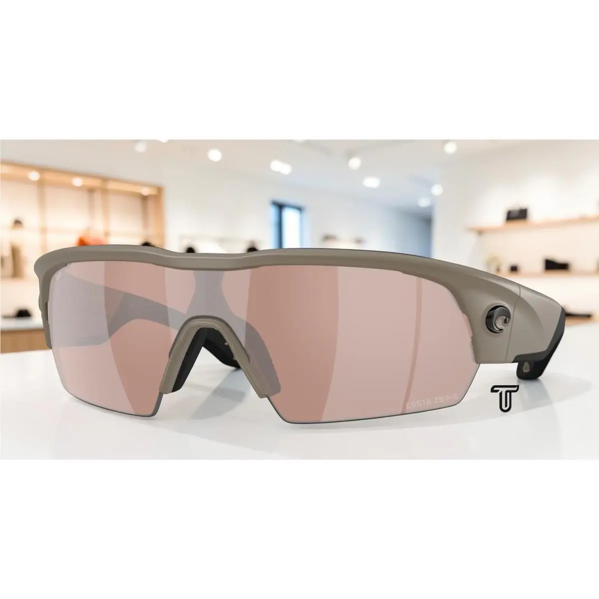 Costa 6S9137 08 Pilothouse Pro Sand Copper Silver Polarized 35mm Mens Sunglasses
